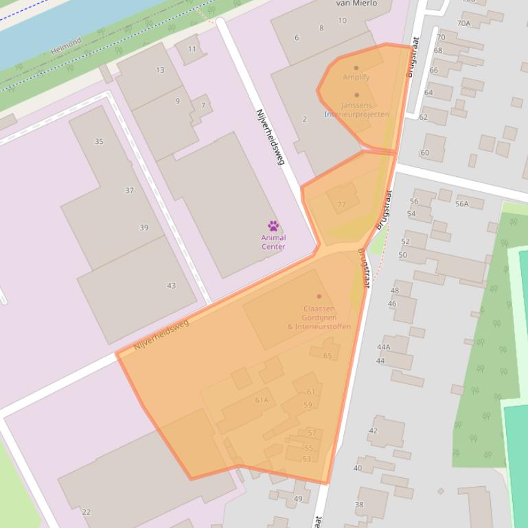 Kaart van postcodegebied 5731HG.