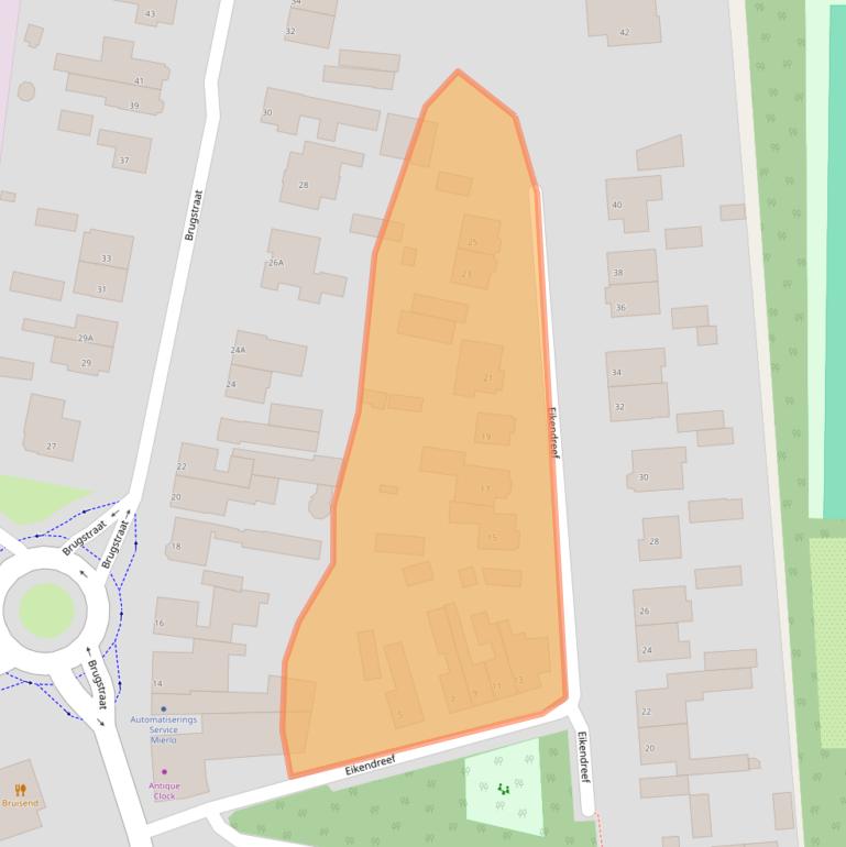 Kaart van postcodegebied 5731HK.