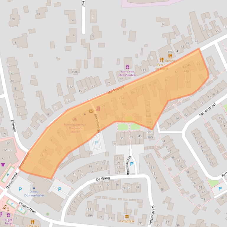 Kaart van postcodegebied 5731HW.