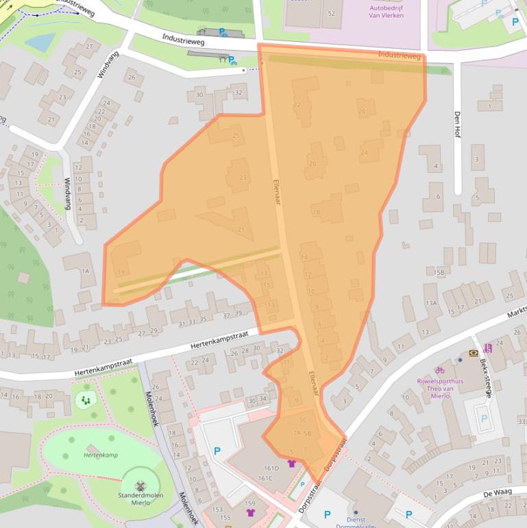 Kaart van postcodegebied 5731JA.