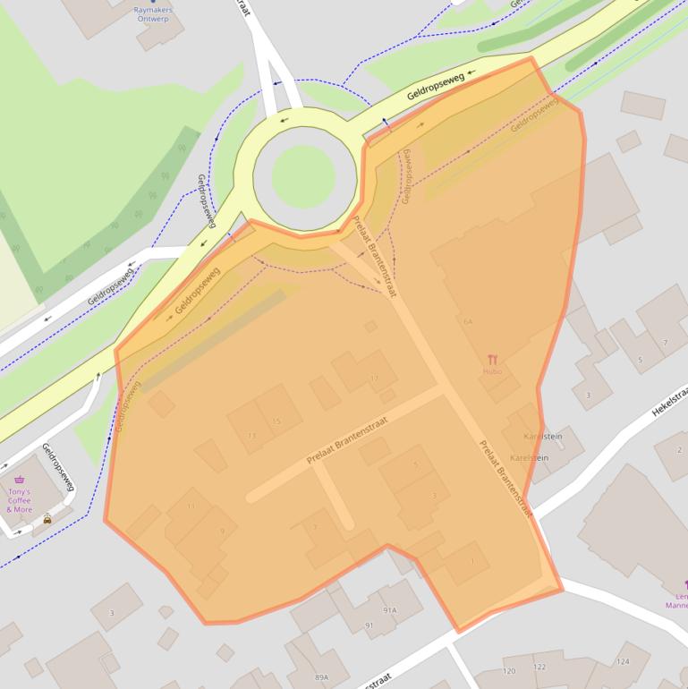 Kaart van postcodegebied 5731JE.