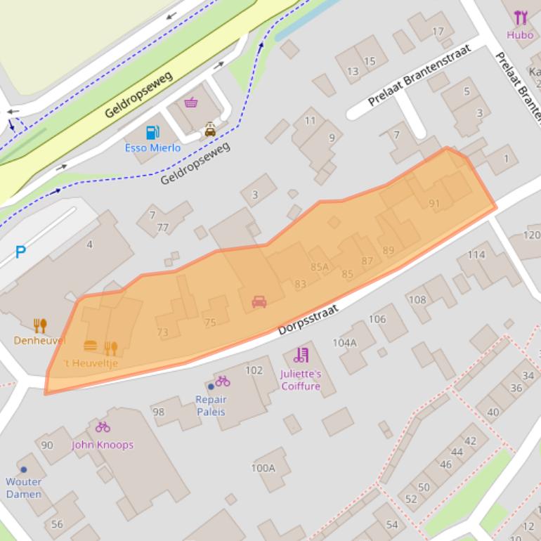 Kaart van postcodegebied 5731JG.