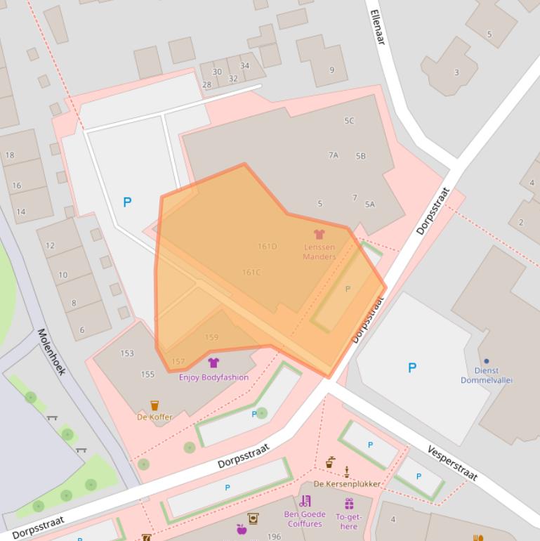 Kaart van postcodegebied 5731JJ.