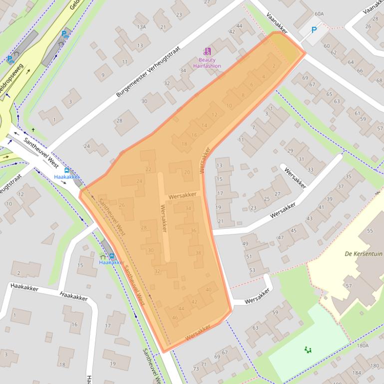 Kaart van postcodegebied 5731KC.