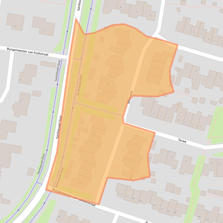 Kaart van postcodegebied 5731LB.