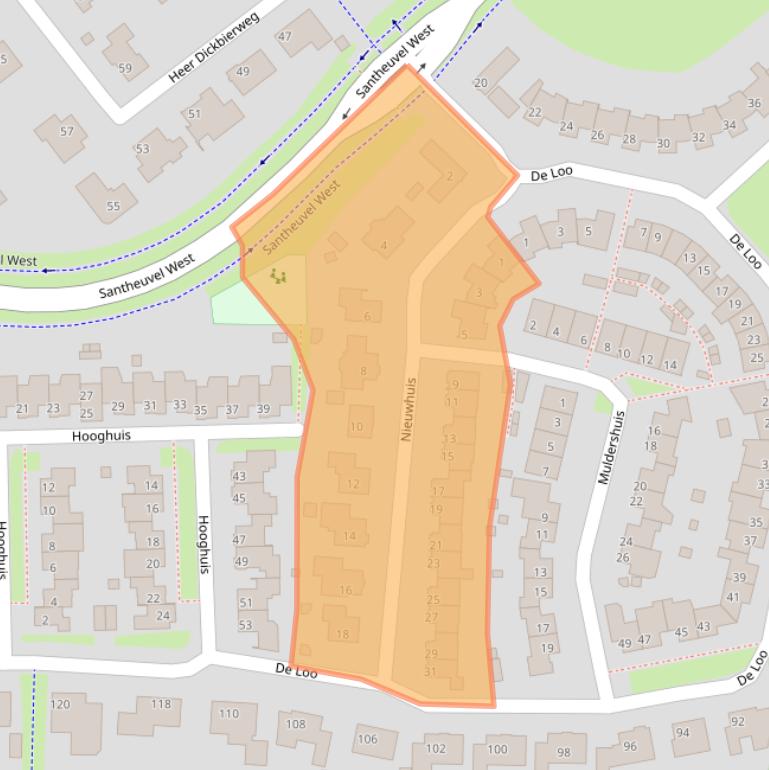 Kaart van postcodegebied 5731MT.