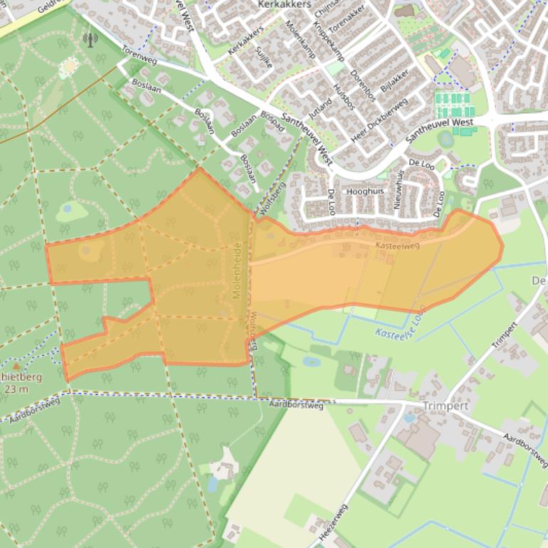 Kaart van postcodegebied 5731PK.