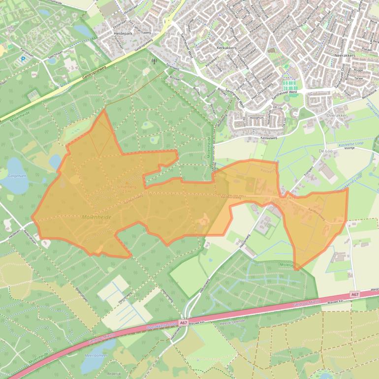 Kaart van postcodegebied 5731PS.