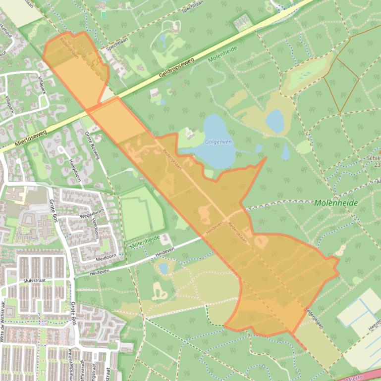 Kaart van postcodegebied 5731PV.