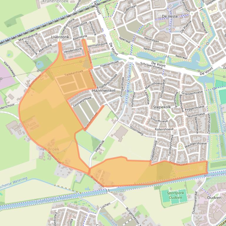 Kaart van postcodegebied 5731RB.