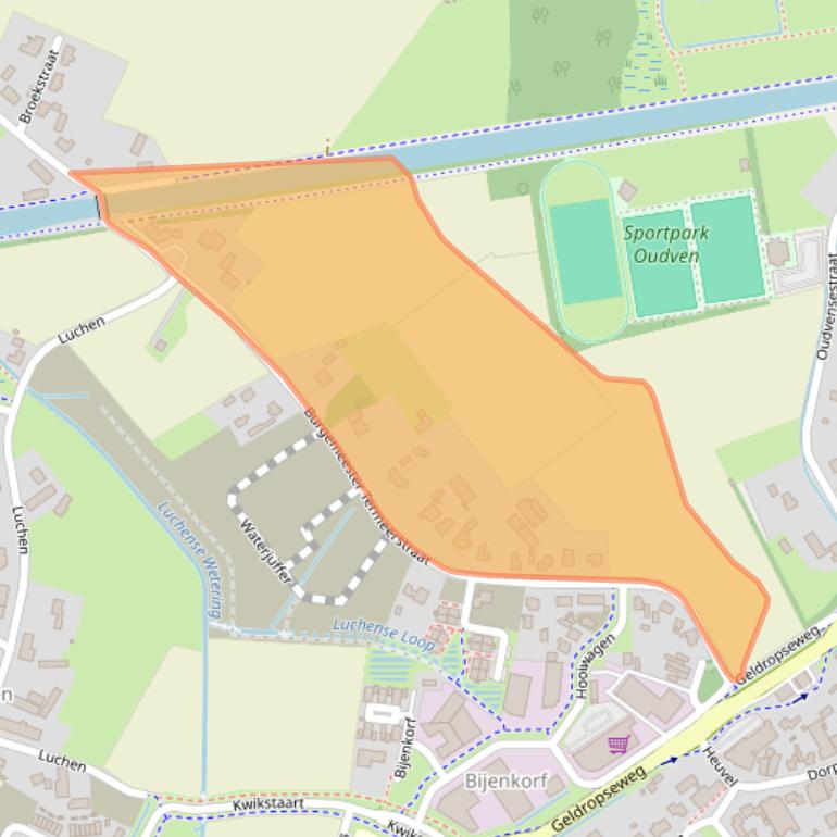 Kaart van postcodegebied 5731SE.