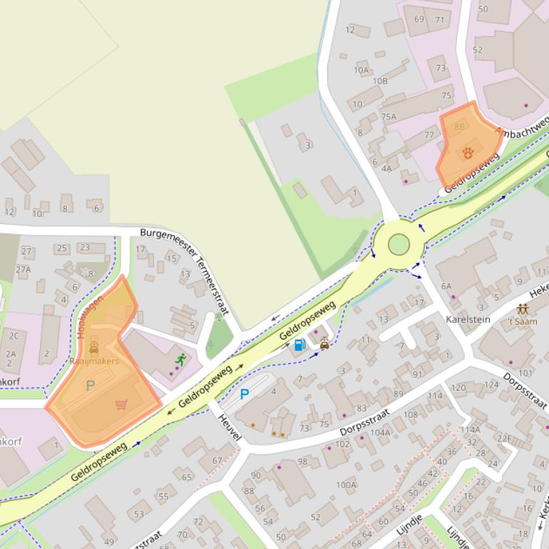 Kaart van postcodegebied 5731SG.