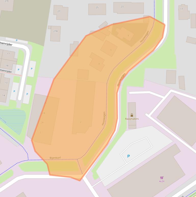 Kaart van postcodegebied 5731SJ.