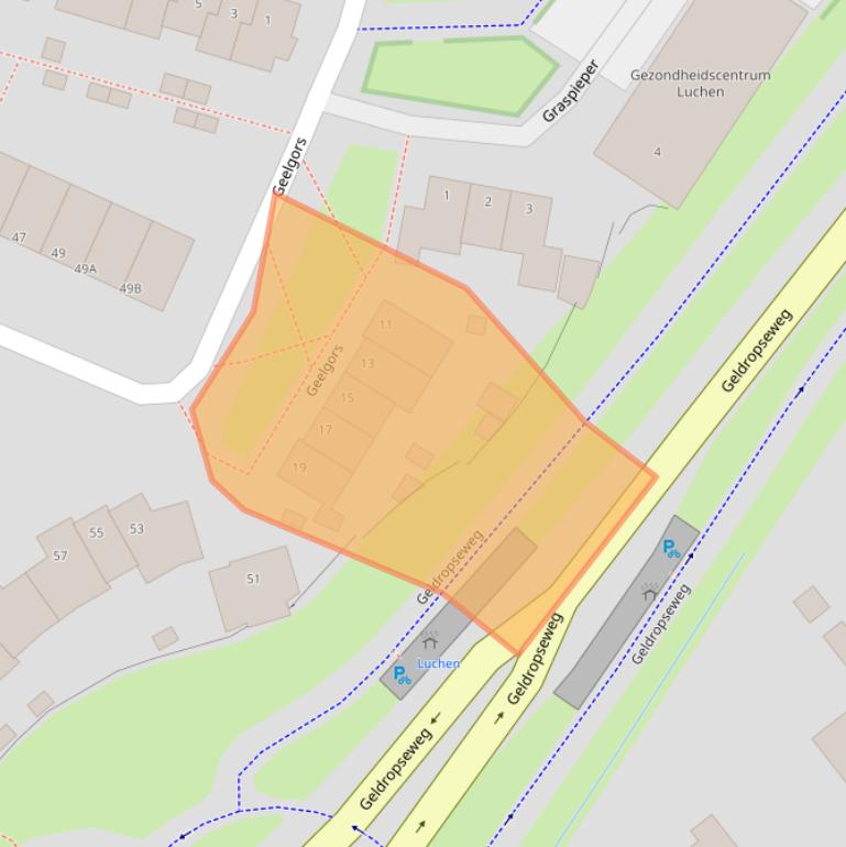 Kaart van postcodegebied 5731SN.