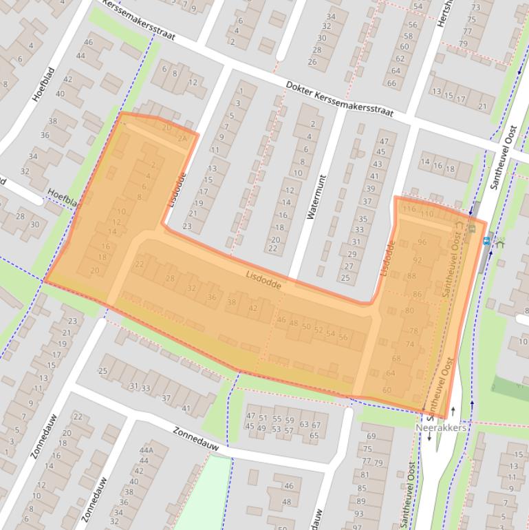 Kaart van postcodegebied 5731TB.