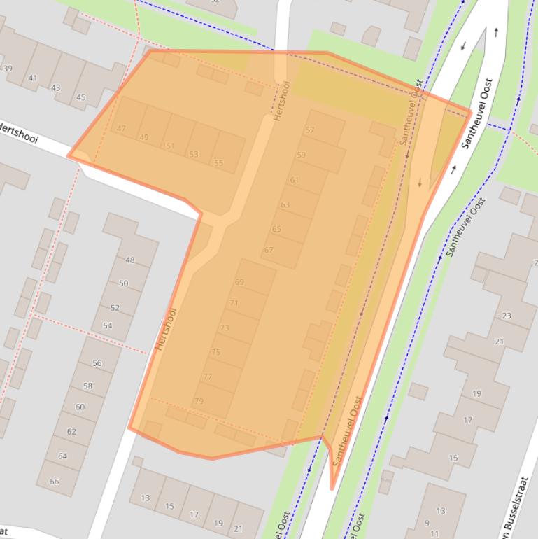 Kaart van postcodegebied 5731TL.