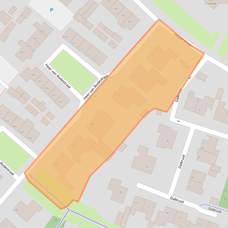 Kaart van postcodegebied 5731VZ.