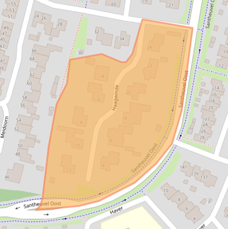 Kaart van postcodegebied 5731WD.