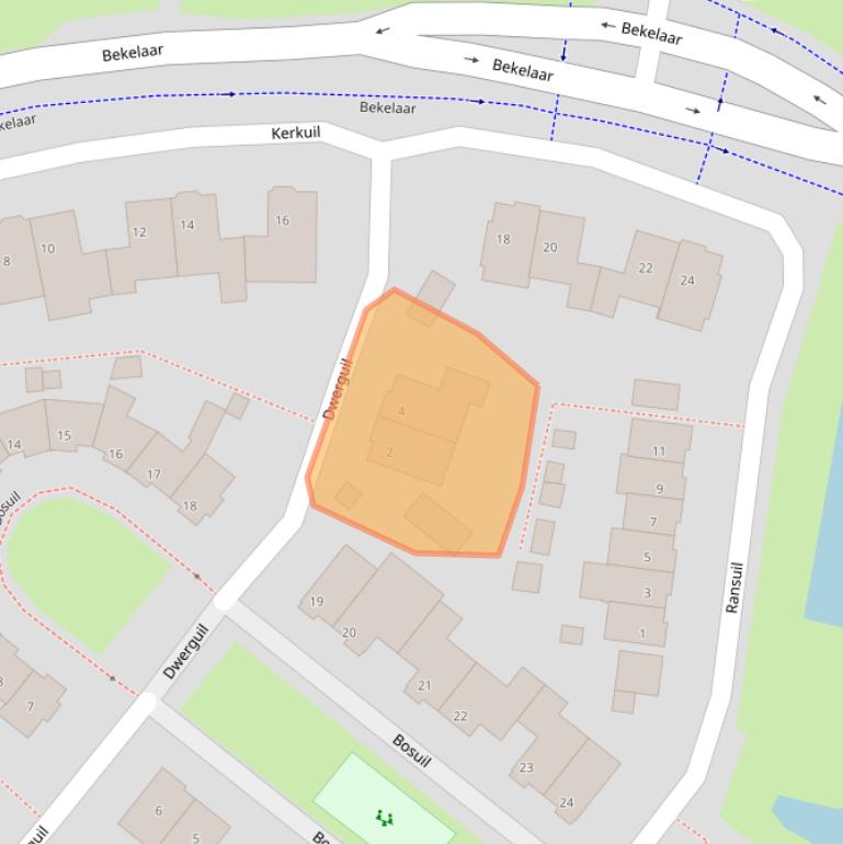 Kaart van postcodegebied 5731XD.