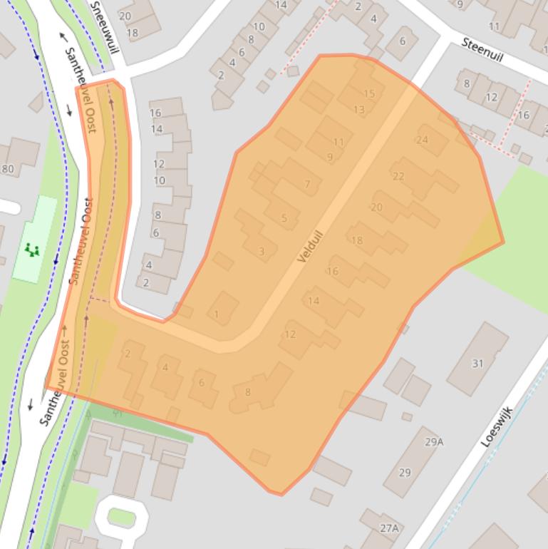 Kaart van postcodegebied 5731XG.