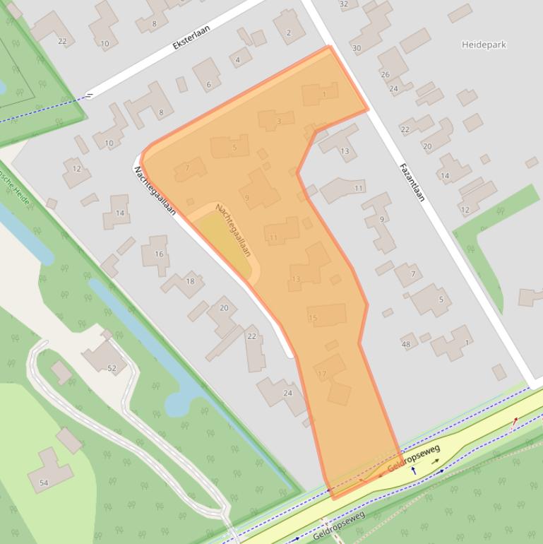 Kaart van postcodegebied 5731XP.