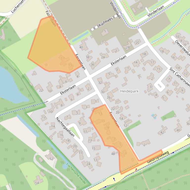 Kaart van postcodegebied 5731XS.