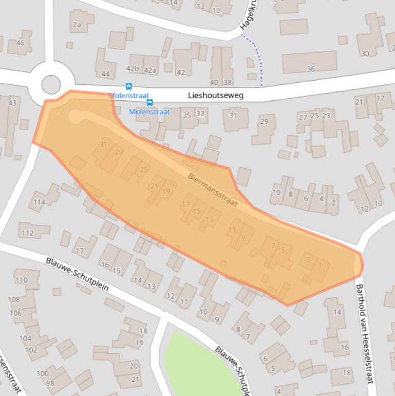 Kaart van postcodegebied 5735AR.