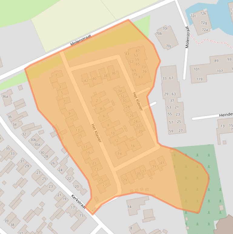 Kaart van postcodegebied 5735BK.