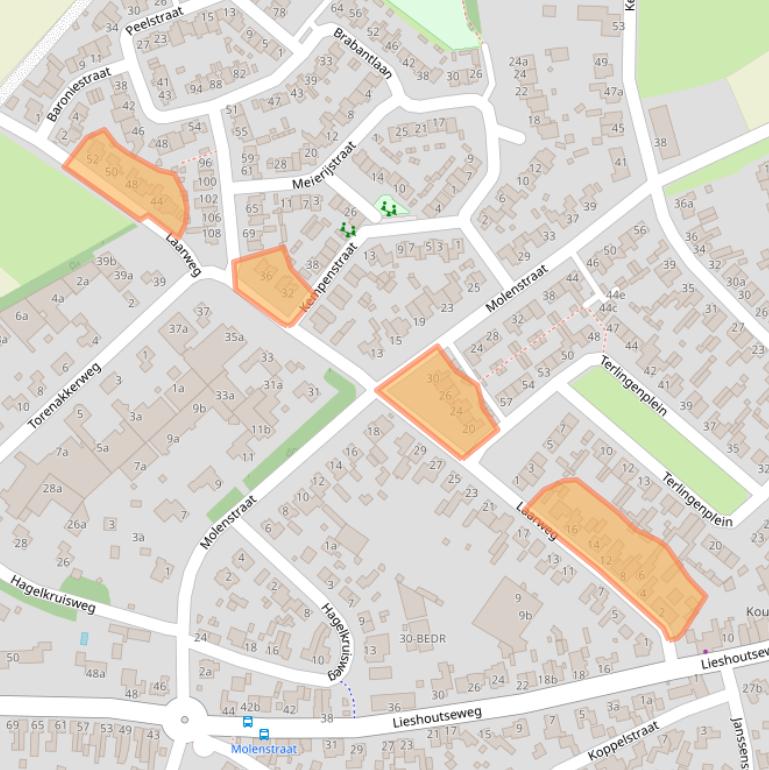 Kaart van postcodegebied 5735BR.