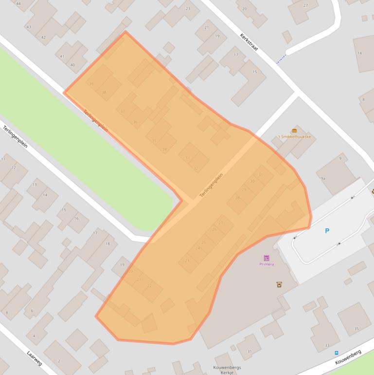 Kaart van postcodegebied 5735BT.