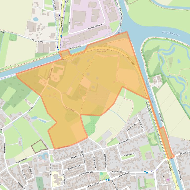 Kaart van postcodegebied 5735CB.