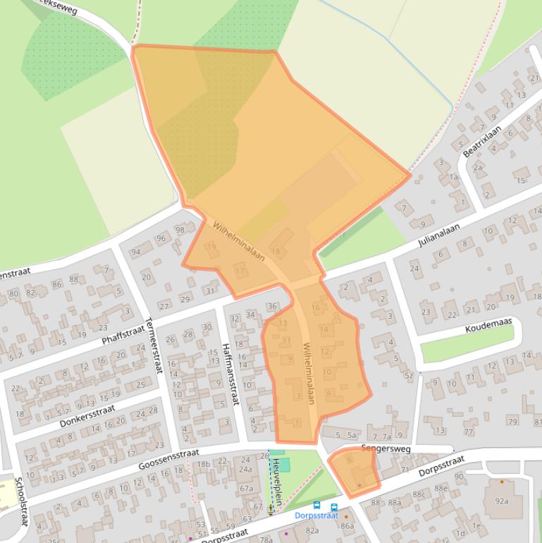 Kaart van postcodegebied 5735CS.