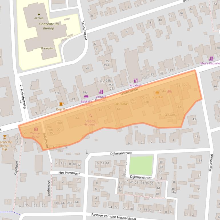 Kaart van postcodegebied 5735EE.