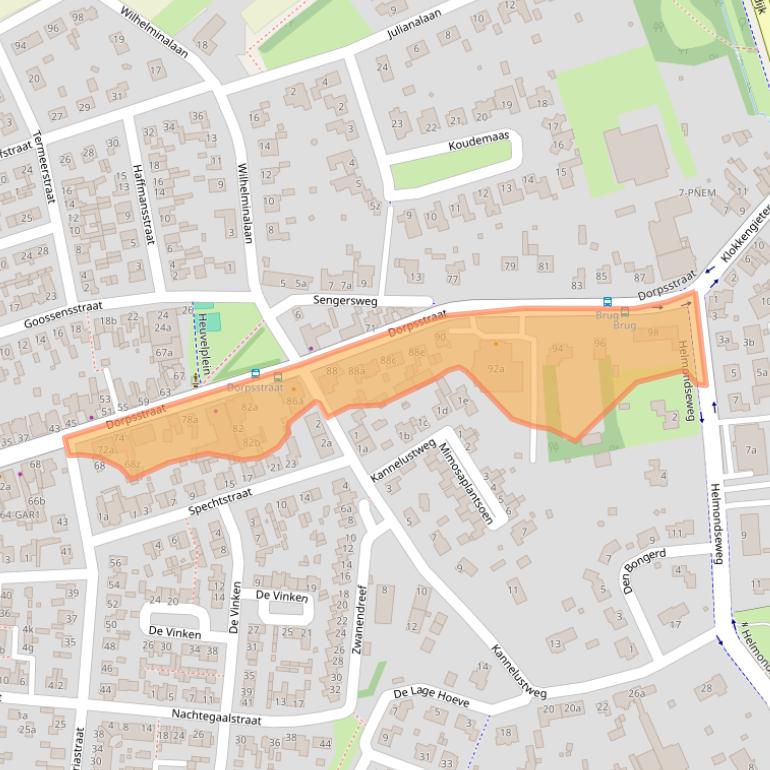 Kaart van postcodegebied 5735EG.