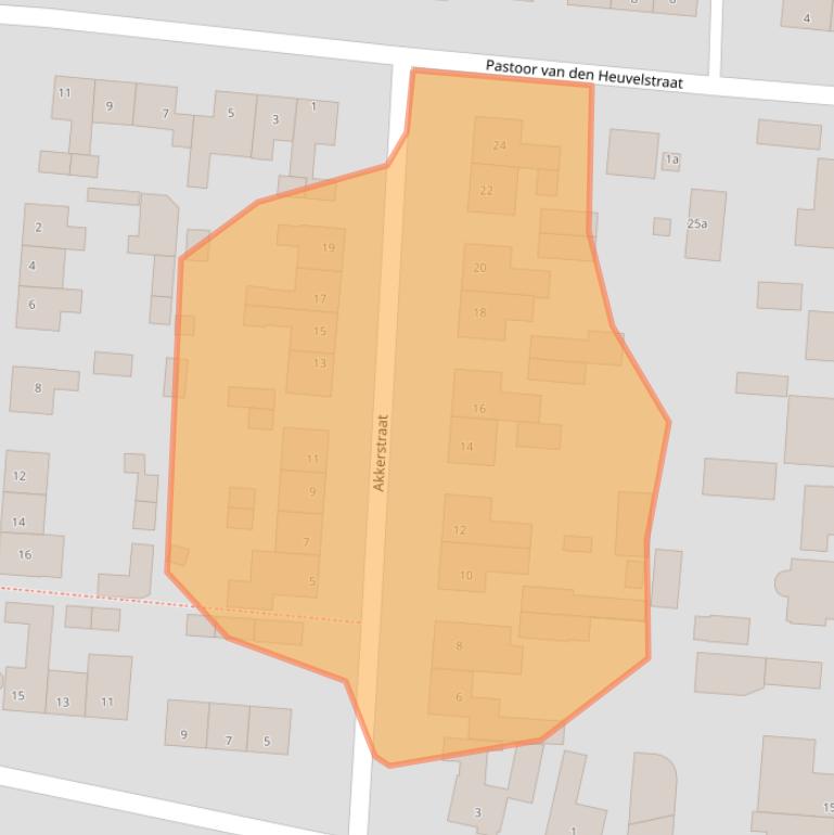 Kaart van postcodegebied 5735GB.