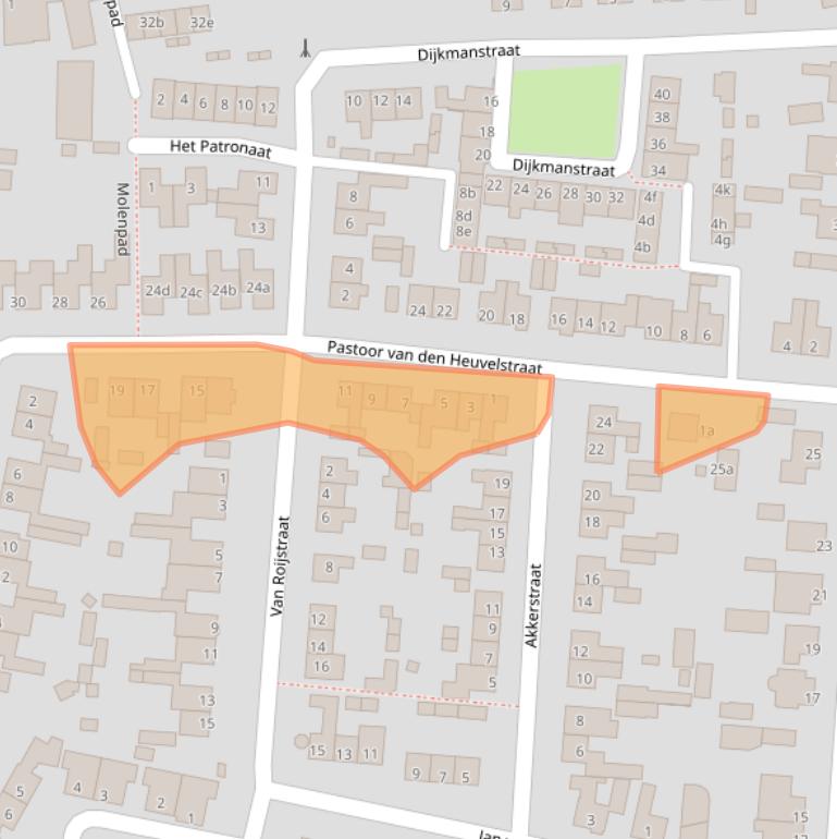 Kaart van postcodegebied 5735GD.