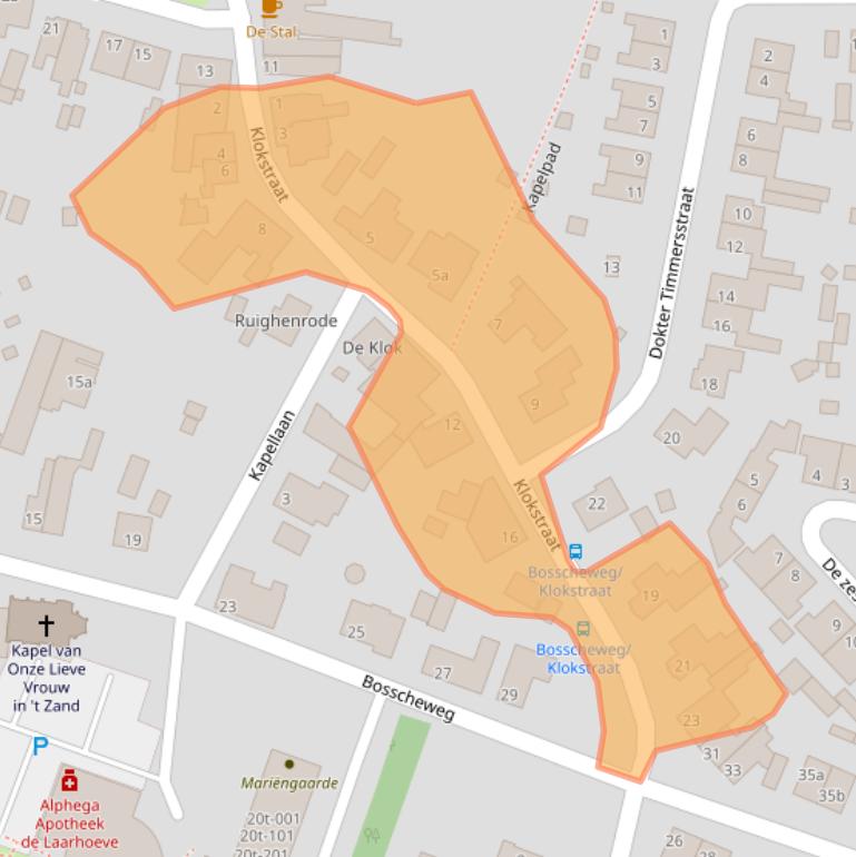 Kaart van postcodegebied 5735GN.