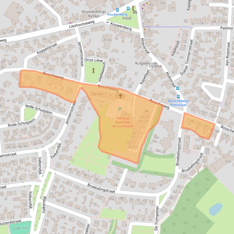 Kaart van postcodegebied 5735GV.