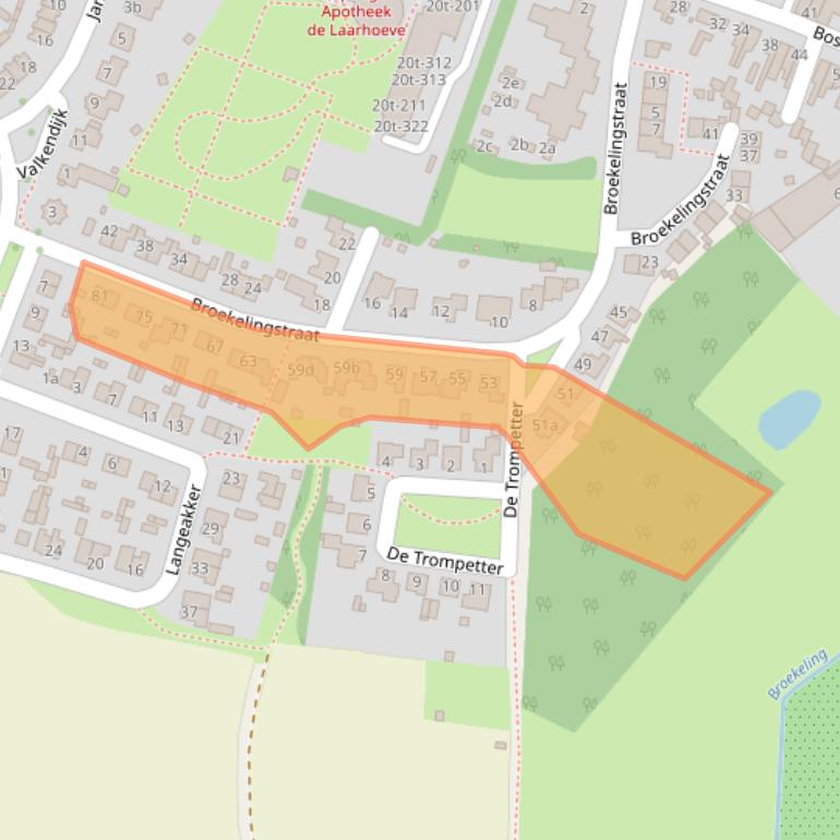 Kaart van postcodegebied 5735HB.