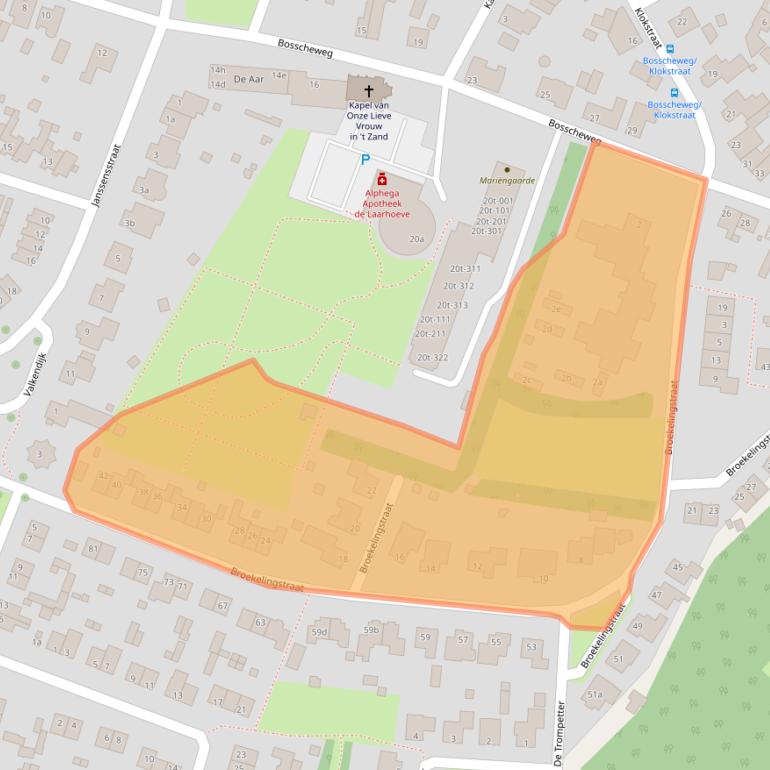 Kaart van postcodegebied 5735HC.