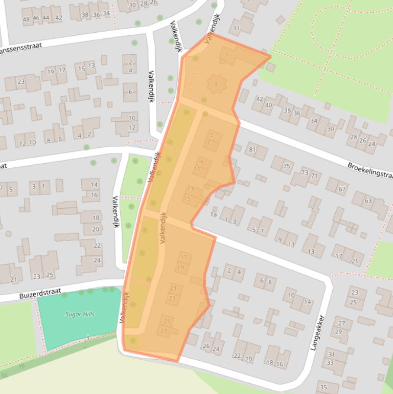 Kaart van postcodegebied 5735HJ.