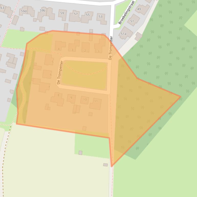 Kaart van postcodegebied 5735HL.