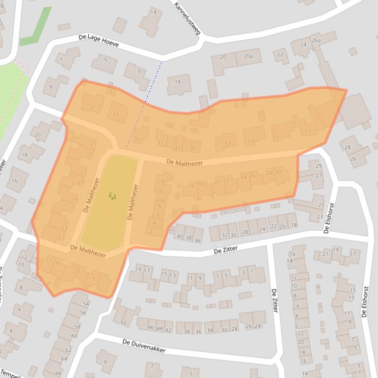 Kaart van postcodegebied 5735JH.