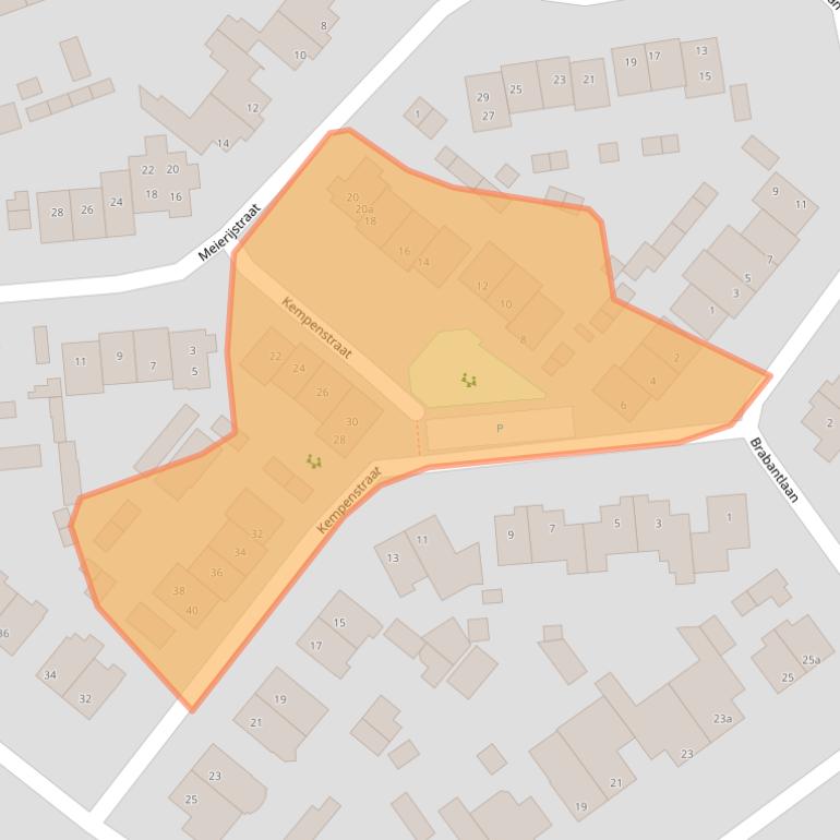 Kaart van postcodegebied 5735KC.