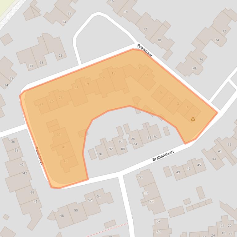 Kaart van postcodegebied 5735KM.