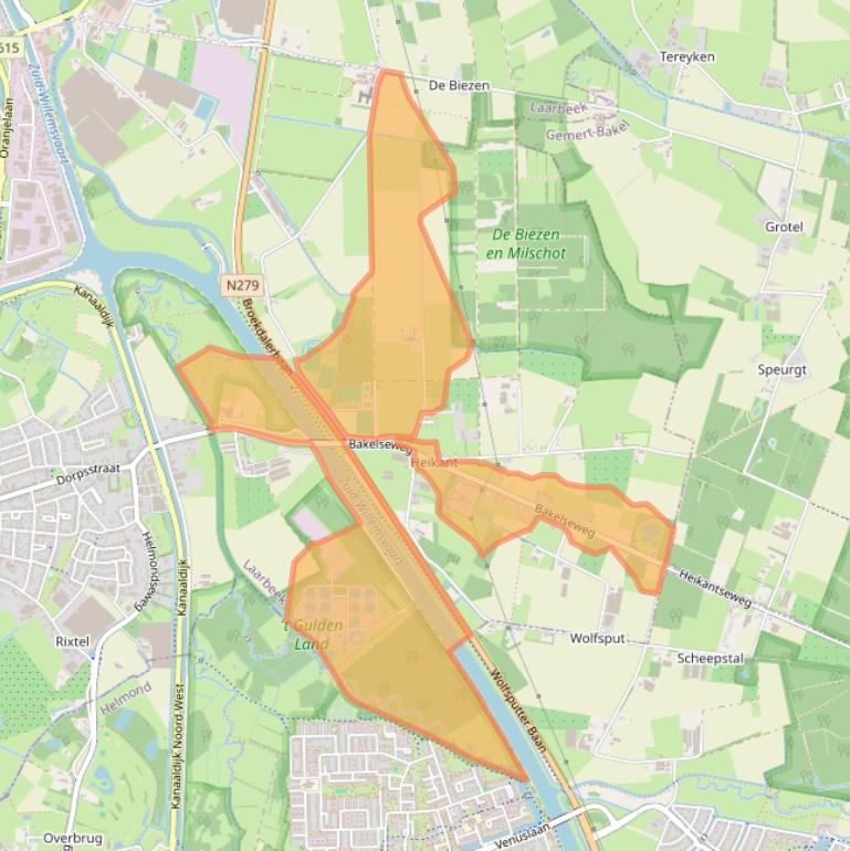 Kaart van postcodegebied 5735SC.