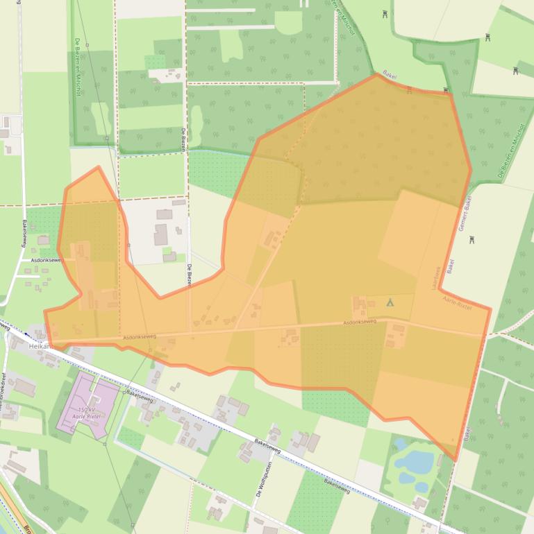 Kaart van postcodegebied 5735SP.