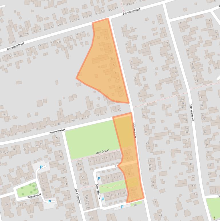 Kaart van postcodegebied 5737AW.