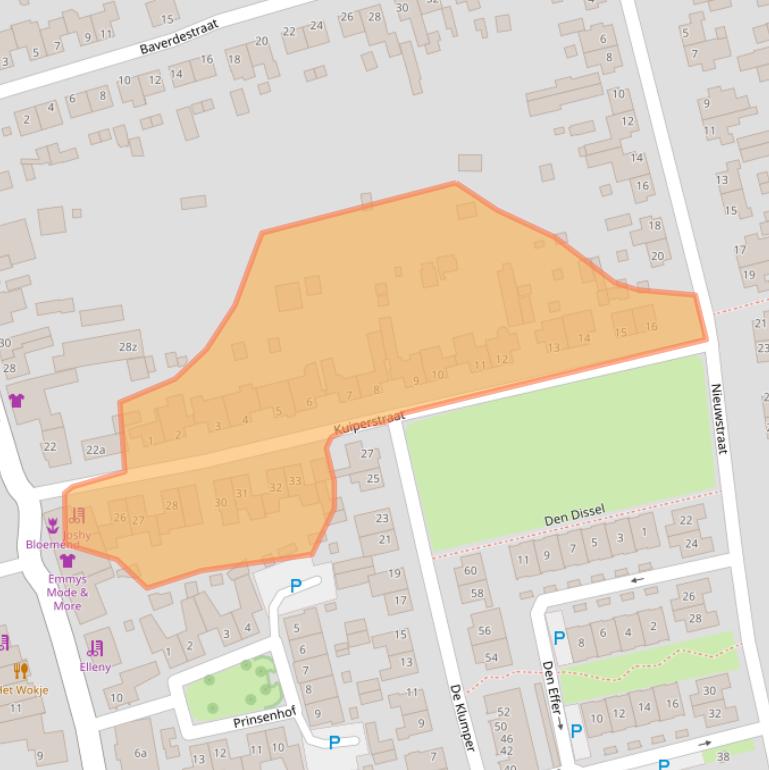 Kaart van postcodegebied 5737AX.