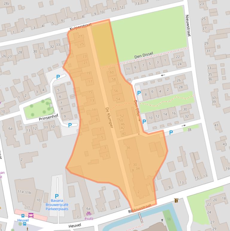 Kaart van postcodegebied 5737AZ.